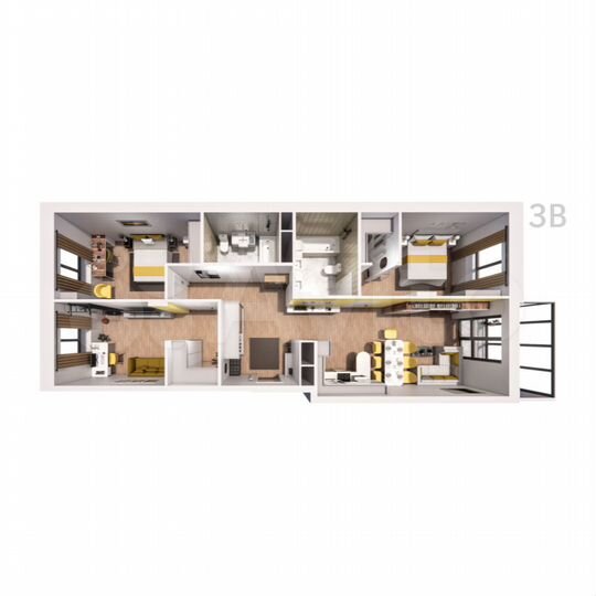 3-к. квартира, 101,9 м², 11/25 эт.