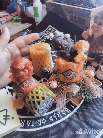 Свечи из вощины ручной работы 30*2.5см