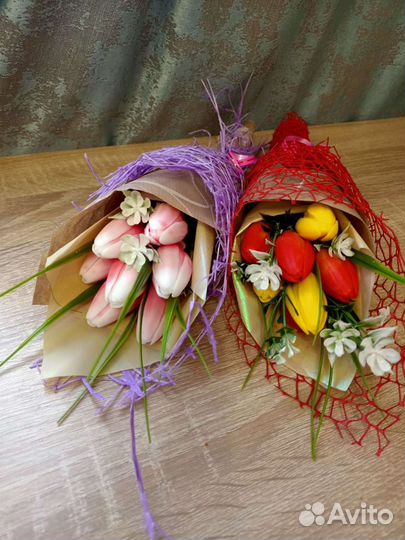 Букеты тюльпанов из мыла