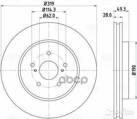 Диск торм. для а/м Lexus RX (03) /Toyota Harrie