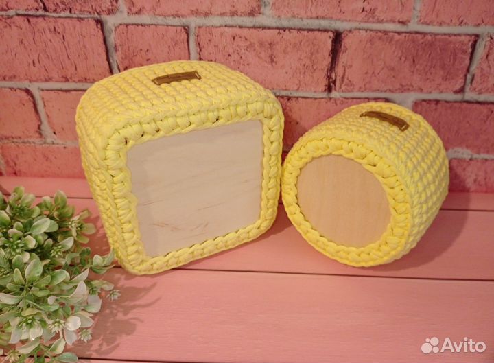 Вязаные корзинки ручной работы. Подарок. Новый год