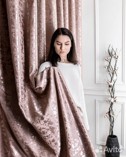 Комплект портьер Версаль Розовый шторы занавески