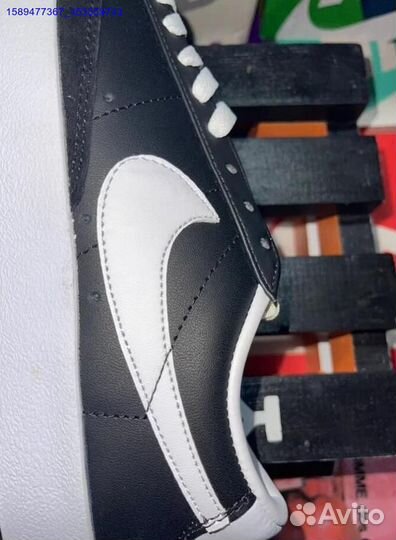 Nike Blazer Low Black White Swoosh (Арт.56846)