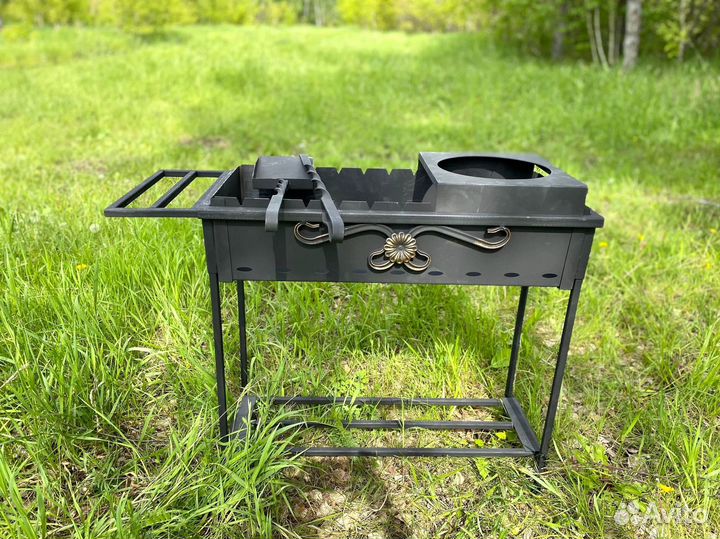 Мангал разборный 2 мм усилен бортами и сгибами от