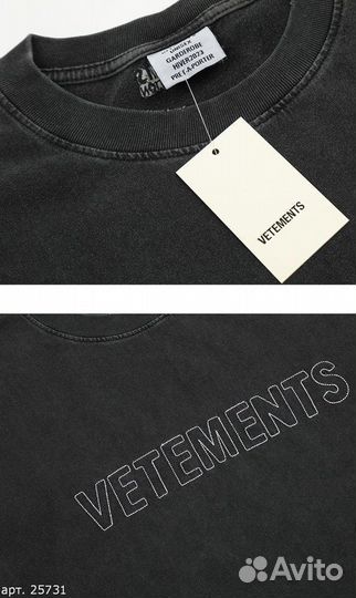 Футболка vetements skin logo серая