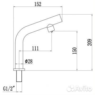 Смеситель для кухни на одну воду 