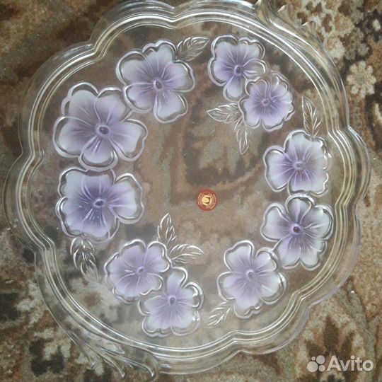 Блюдо (ваза) Германия цветное стекло