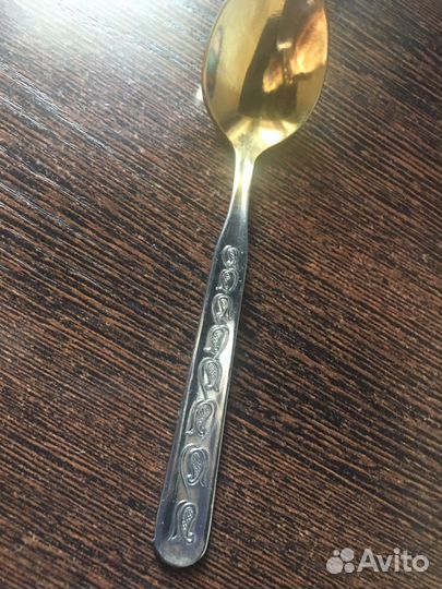 Чайные ложки СССР нержавейка с позолотой