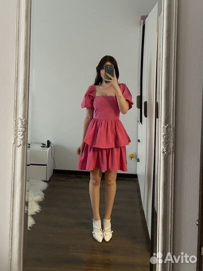 Розовое вечернее платье 42