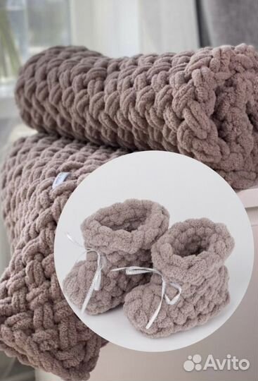 Плед детский вязаный ручная работа