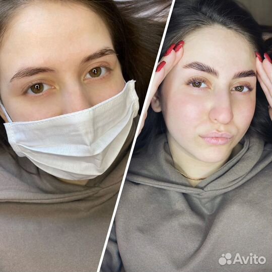 Наращивание ресниц /окрашивание бровей