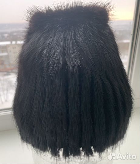 Шапка норковая вязаная