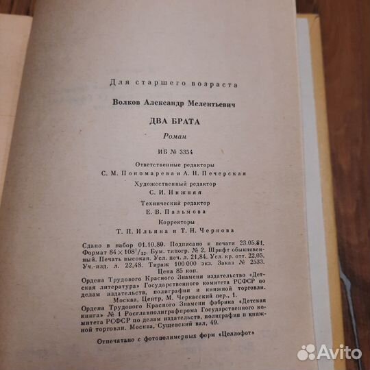 Два брата. Волков. 1981 г