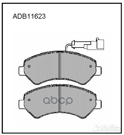 Колодки тормозные дисковые перед ADB11623HD