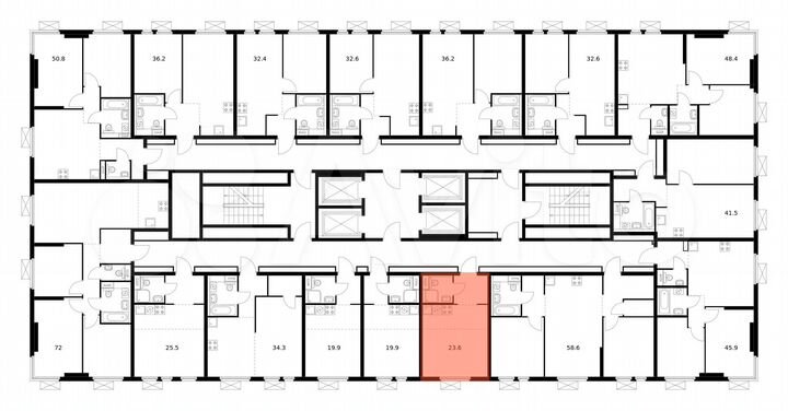 Квартира-студия, 23,6 м², 2/33 эт.