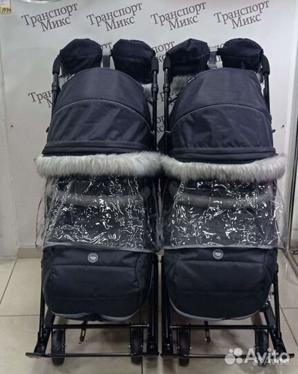 Санки для двойни двойняшек погодок санки коляска