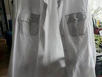 Рубашка белая женская 48, кашне, перчатки белые