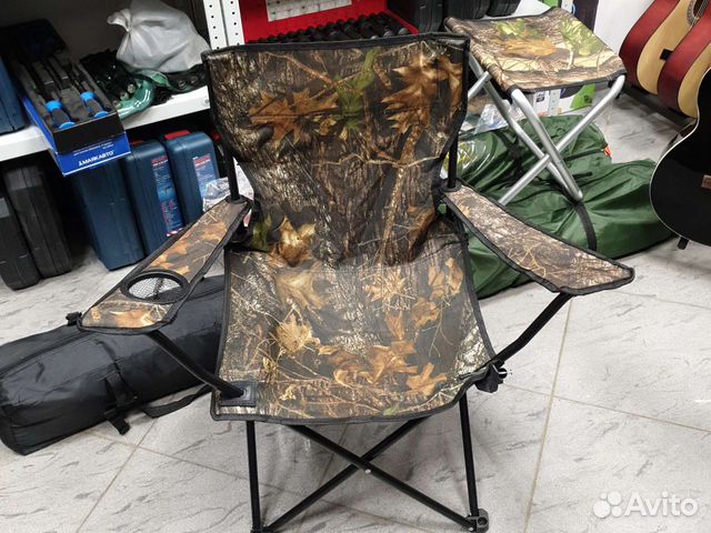 Стул складной туристический спинкой хаки