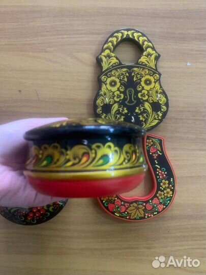 Хохлома деревянная золотая ручная роспись