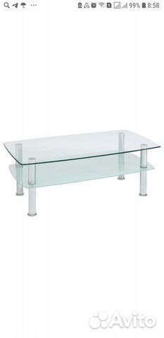 Стеклянный журнальный столик