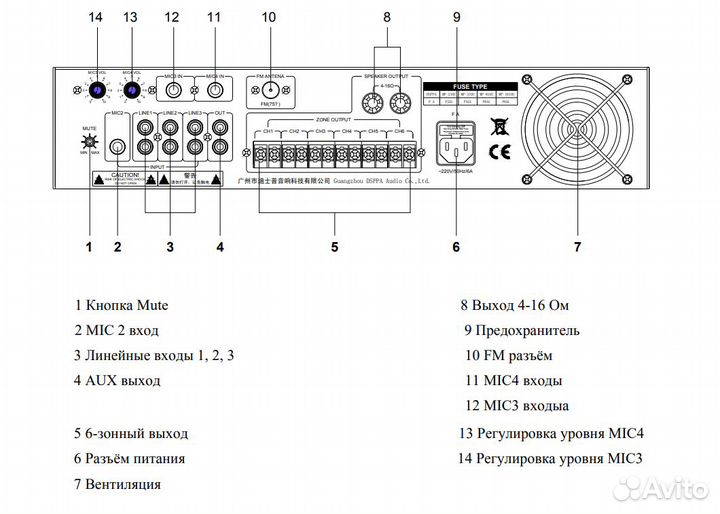 Микшер-усилитель ABK PA-2612U