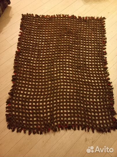 Покрывало плед ручная работа шерстяной 180Х140см