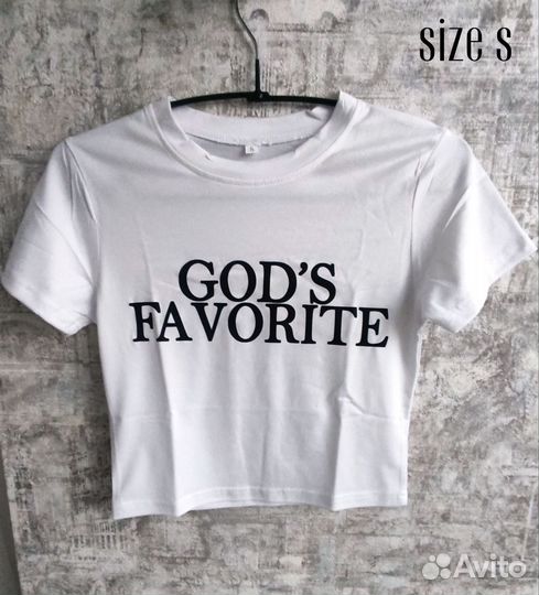Футболка GOD'S favorite размер S / тренд y2k 2024