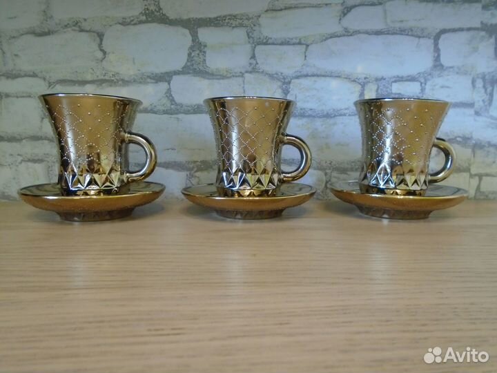 6 кофейных, чайных пар. 12 предметов. СССР