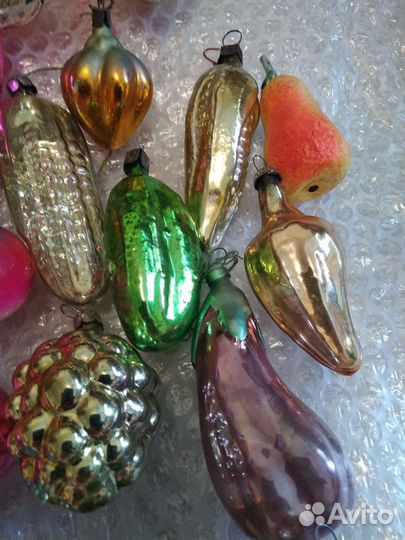 Елочные игрушки СССР фрукты и овощи