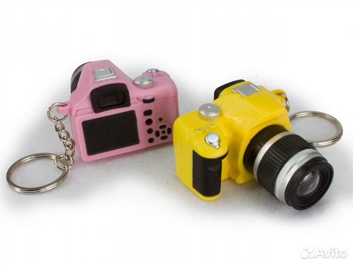 Брелок фотоаппарат свет + звук (серый)