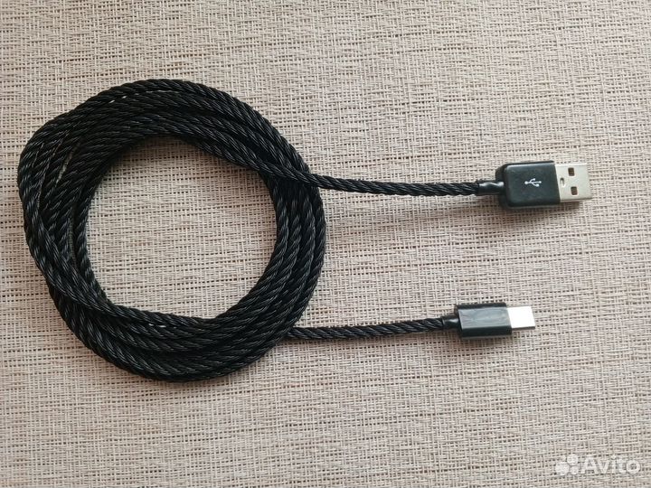 Аудиокабель USB A - Type C Советская посеребрянка