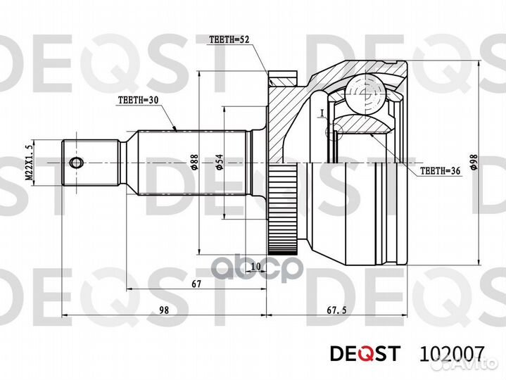 ШРУС Hyundai Santa FE 102007 deqst