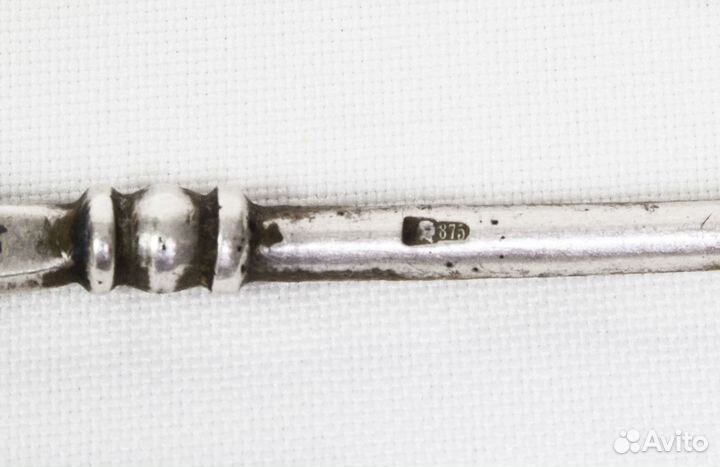 Ложка чайная, серебро 875 пр, 17,9 гр, Кубачи, дли