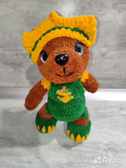 Мягкая вязаная игрушка Мишутка в костюме дракона