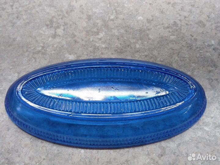 Селедочница.Синяя селедочница.Стекло СССР