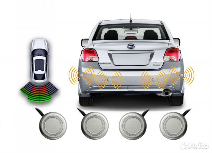 Парктроники для андроид магнитолы задние серебро