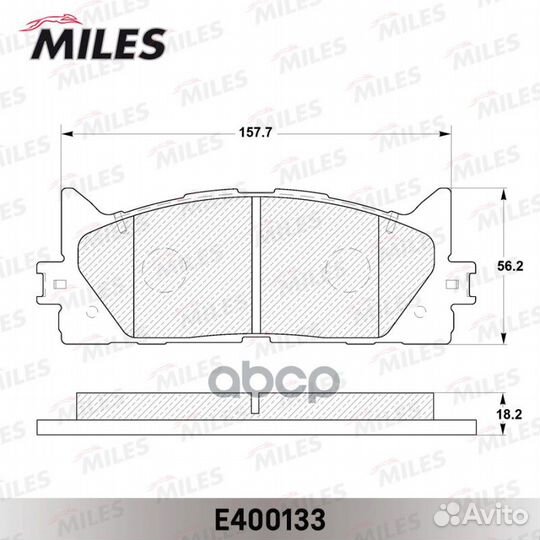 Колодки тормозные дисковые перед E400133 Miles