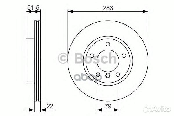 Диск тормозной перед 0986479S10 Bosch