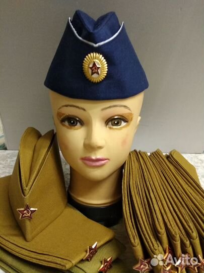 Пилотка солдатские со звездой цельные