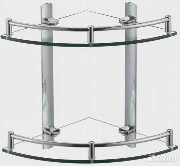 Полка угловая двойная (стеклянная) Savol (S-00302