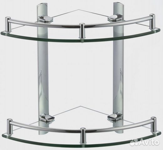 Полка угловая двойная (стеклянная) Savol (S-00302