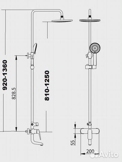 Душевая стойка Savol (SK-H7401)