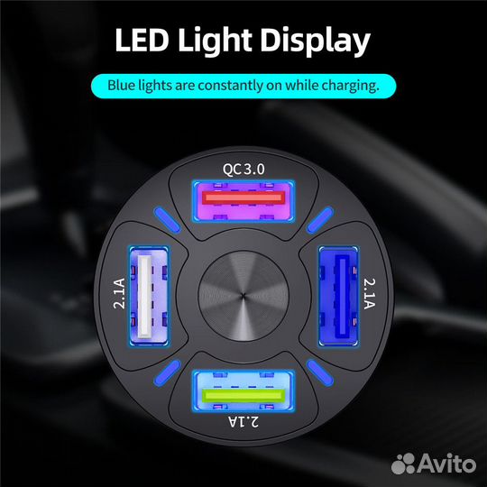 Автомобильное зарядное устройство для телефона USB