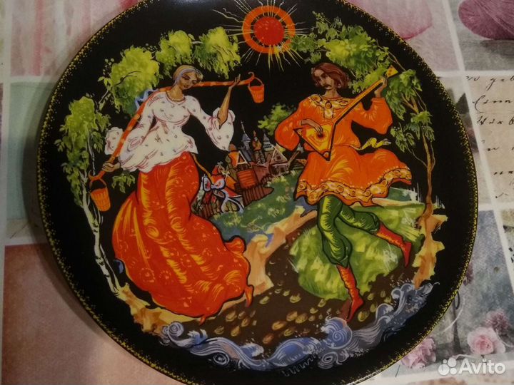 Тарелка винтаж СССР 1995г, автор Трунова С