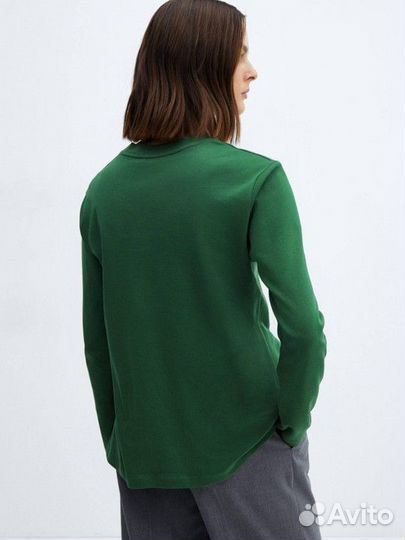 Лонгслив Mango зеленый