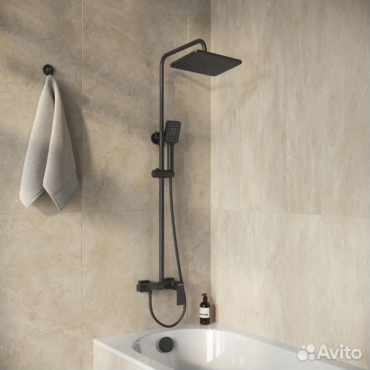 Душ. стойка с верх. душем черн. мат. Style 500.K3