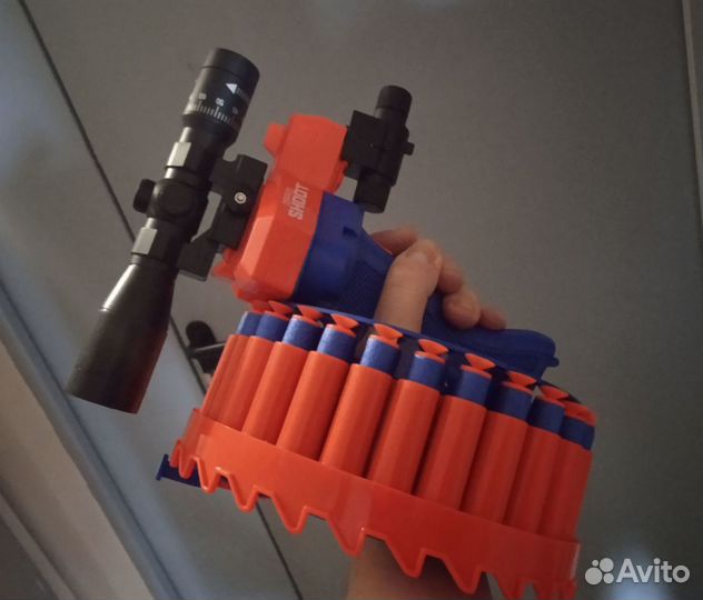 Бластер Нерф Nerf с мягкой пулей Мощный на Акб