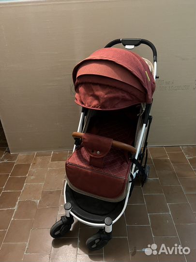 Прогулочная коляска yoya2 бежевый красный текстиль