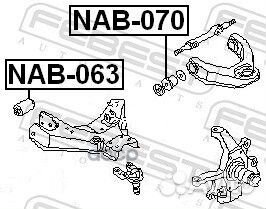 NAB-070 сайлентблок верхнего рычага terrano R20