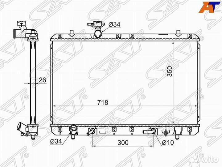 Радиатор suzuki aerio/liana 1.3/1.5/1.6 01-04 нижн